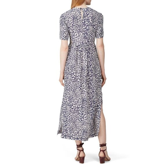 Baum & Pferdgarten Adamaris Blue Leopard Silk Blend Dress Women's Size 40 (US 10 - Picture 2 of 15